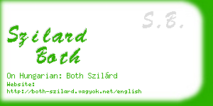szilard both business card